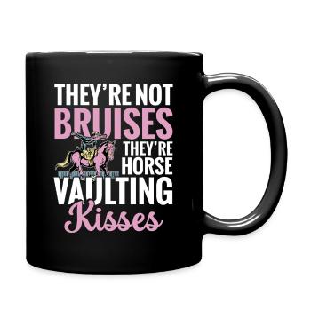  Horse Vaulting Kisses Equestrian Horse Riding - Full Colour Mug - black - Right