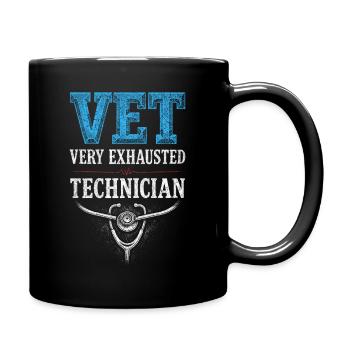 Veterinarian Veterinarian Very Exhausted Technician - Full Colour Mug - black - Right