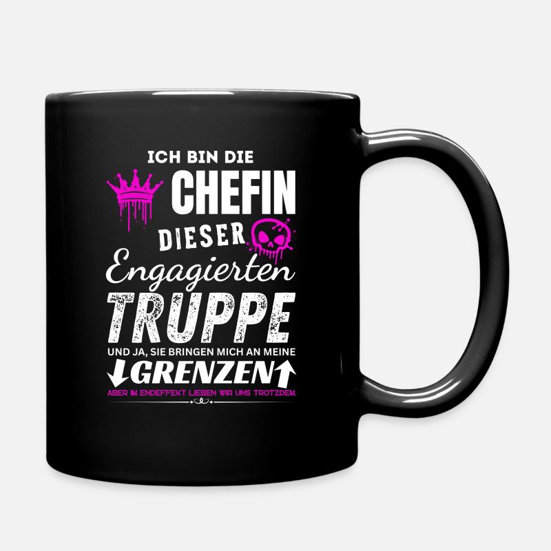 Chefin dieser Engagierten Truppe Chefin Geschenke - Full Colour Mug - black