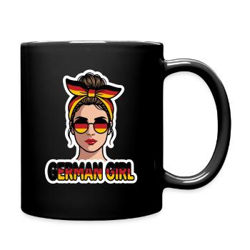 German Girl Flag Sunglasses Illustration - Full Colour Mug - black - Right