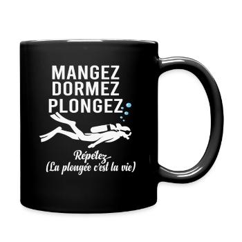 Scuba Diving Eat Sleep Dive - Full Colour Mug - black - Right