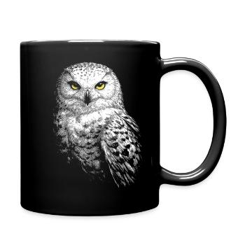 Snowy owl - Full Colour Mug - black - Right