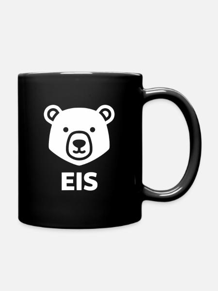 Eisbär Kopf Minimallogo - Tasse einfarbig - Schwarz