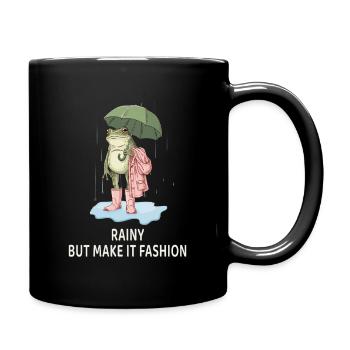 Grenouille mignonne avec parapluie, Ma – Grenouille drôle - Mug uni - noir - Droite