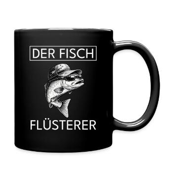 Pêcheur, Cadeau Homme, Le Poisson et son Chuchoteur - Mug uni - noir - Droite