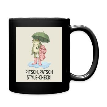 Cooler Frosch im Style Check - Tasse einfarbig - Schwarz - Rechts