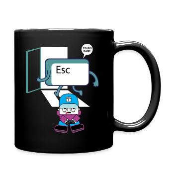 Escape Key Hero Retro Gamer Tastenkappe - Tasse einfarbig - Schwarz - Rechts