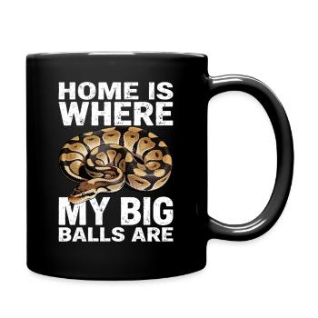 Königspython Schlangen Liebhaber Terrarium Python - Tasse einfarbig - Schwarz - Rechts