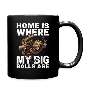 Königspython Schlangen Liebhaber Terrarium Python - Tasse einfarbig - Schwarz - Rechts