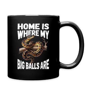 Königspython Schlangen Liebhaber Terrarium Python - Tasse einfarbig - Schwarz - Rechts