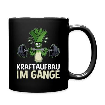 Gewichtheber KRAFTAUFBAU IM GANGE Lustiges - Tasse einfarbig - Schwarz - Rechts