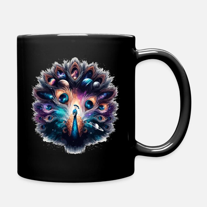 Astral Peacock Cosmos - Full Colour Mug - black