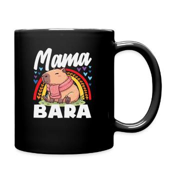 Boho Rainbow Mama Bara Capybaras Cute - Full Colour Mug - black - Right