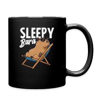 Sleepy Bara Capybaras Cute Funny Animal - Full Colour Mug - black - Right