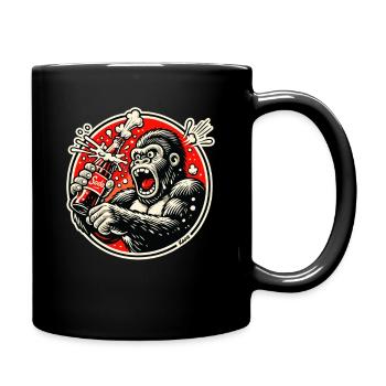 Soda gorilla in retro comic - Full Colour Mug - black - Right