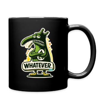 Green Monster Dino with Whatever Attitude - Full Colour Mug - black - Right
