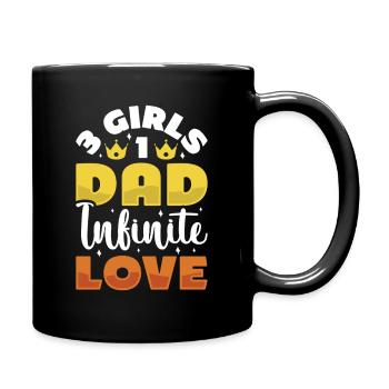 Dad father of three girls daughters - Full Colour Mug - black - Right