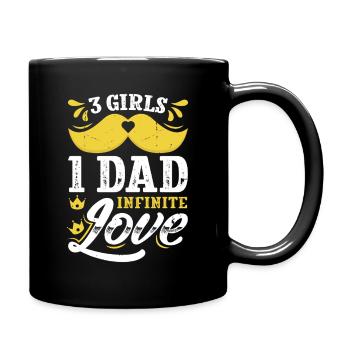 Dad father of three girls daughters - Full Colour Mug - black - Right