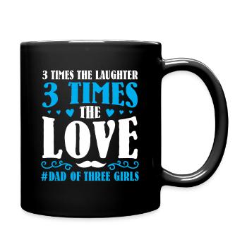 Dad father of three girls daughters - Full Colour Mug - black - Right