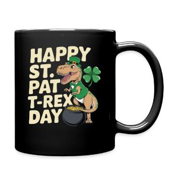 Dino Leprechaun St Patrick Day - Full Colour Mug - black - Right