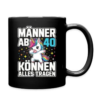 40th Birthday 40s 40th 40th Year Old Unicorn - Full Colour Mug - black - Right