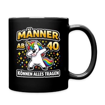 40th Birthday 40s 40th 40th Year Old Unicorn - Full Colour Mug - black - Right