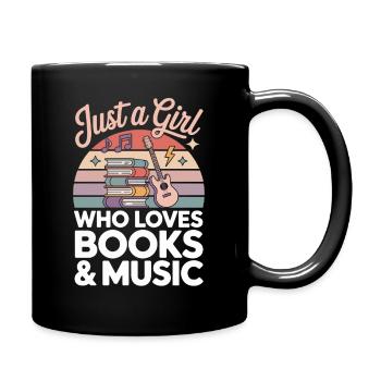 Juste une fille qui aime les livres et la musique - Mug uni - noir - Droite