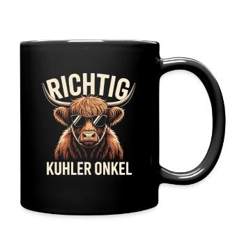 Right Cool Uncle Highland Cattle Gift - Full Colour Mug - black - Right