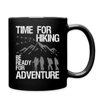 Hiking Hike Be Ready For Adventure Vintage - Full Colour Mug - black - Right