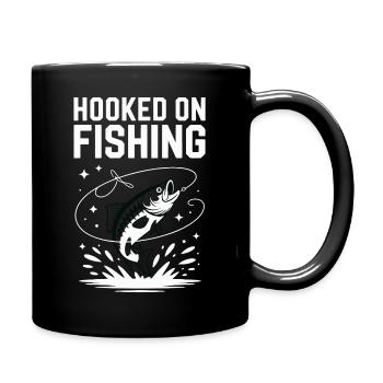Accroché à la pêche - Pêcheur Spruch - Mug uni - noir - Droite