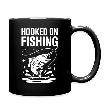 Accroché à la pêche - Pêcheur Spruch - Mug uni - noir - Droite