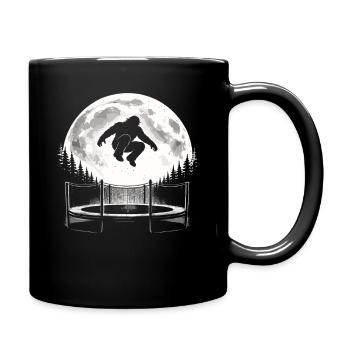 Bigfoot auf Trampolin - Tasse einfarbig - Schwarz - Rechts