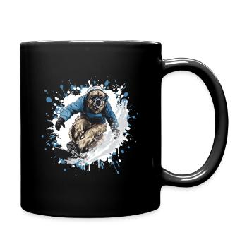 Kangal Hund Snowboard - Tasse einfarbig - Schwarz - Rechts