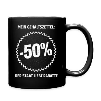 Remise de 50 % sur le bulletin de paie - Mug uni - noir - Droite