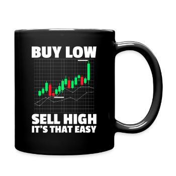 Acheter bas vendre cher Marché boursier Trader en bourse - Mug uni - noir - Droite