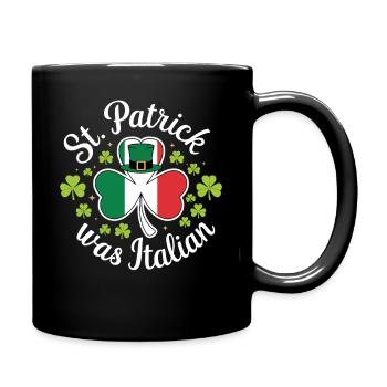 St Patrick was Italian - Full Colour Mug - black - Right