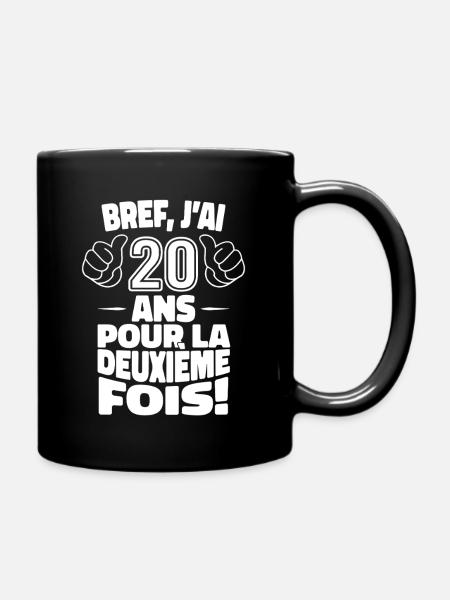 I'm 20 years old for the second time 40th birthday - Full Colour Mug - black