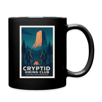 Cryptid Hiking Club | Night Camp Adventure - Full Colour Mug - black - Right