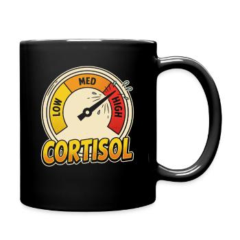 Cortisol Messpunkt T-Shirt - Tasse einfarbig - Schwarz - Rechts