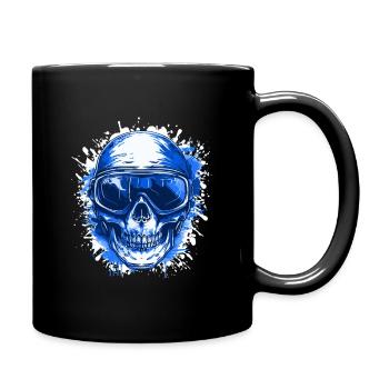 Crâne de ski Lunettes de ski Crâne - Mug uni - noir - Droite