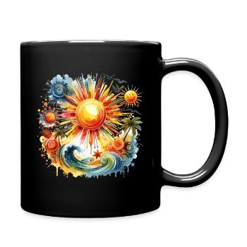 Sonnenfeuer Strandharmonie - Tasse einfarbig - Schwarz - Rechts