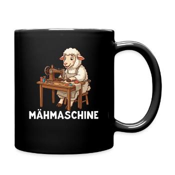Mowing machine Sweet sheep at the sewing machine - Full Colour Mug - black - Right