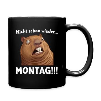 Capybara disant : Pas encore lundi ! - Mug uni - noir - Droite