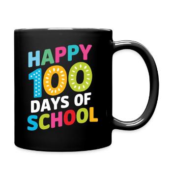 Happy 100 Days Of School - Tasse einfarbig - Schwarz - Rechts