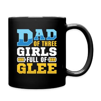 Dad father of three girls daughters - Full Colour Mug - black - Right