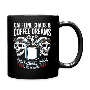 Coffee Mayhem Skulls Morning Junkie Design - Full Colour Mug - black - Right