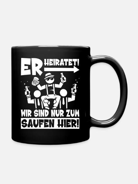 Junggesellenabschied T-Shirt Männer JGA Shirts - Tasse einfarbig - Schwarz
