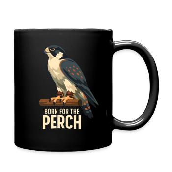 Geboren zum Ansitz | Falknerei Greifvogel - Tasse einfarbig - Schwarz - Rechts