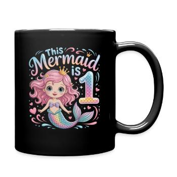 Sirène 1er anniversaire 1 année - Mug uni - noir - Droite