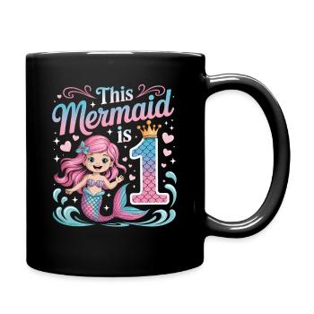 Sirène 1er anniversaire 1 année - Mug uni - noir - Droite